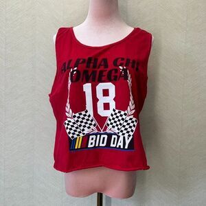 Comfort Colors Living LIfe In The Fastlane Since 1885 Alpha Chi Omega Tank Top-M